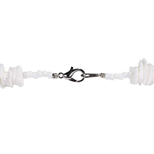 BlueRica Puka & Rasta Coconut Chip Shell Beads Necklace (18") - Image 4