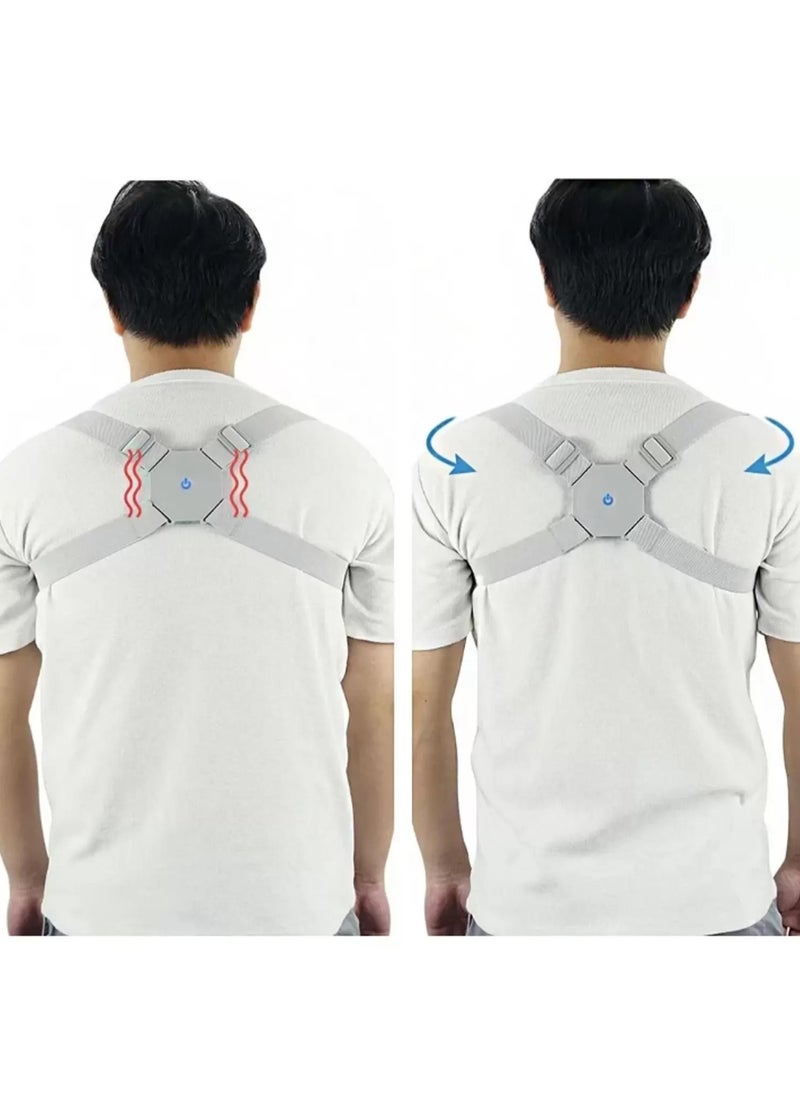 Posture Corrector for Women Men and Children Adjustable Angle Straightener Back Brace with Built-in Smart Sensor Vibration Reminder for Spine Support Neck Shoulder Back Pain Relief
