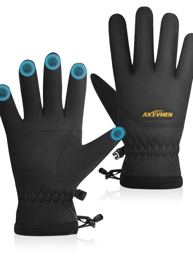 AXEVMEN Winter Waterproof Gloves (Black, Small) - Image 1