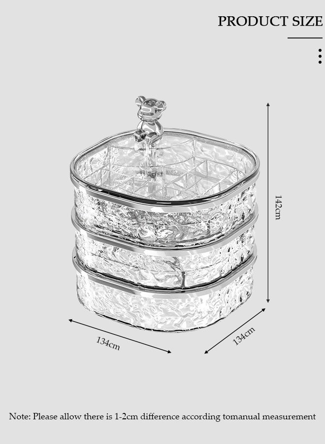 DUNISO 360° Rotating Jewelry Box, Versatile Acrylic Small Jewelry Organizer, Dustproof and Transparent Jewelry Storage Box, Travel Accessory Boxes with Lid for Earrings, Rings, Necklaces - Image 5