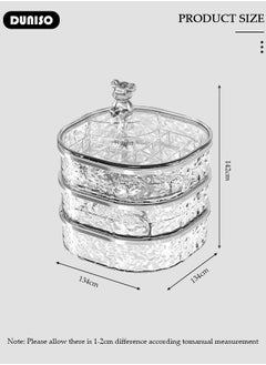 DUNISO 360° Rotating Jewelry Box, Versatile Acrylic Small Jewelry Organizer, Dustproof and Transparent Jewelry Storage Box, Travel Accessory Boxes with Lid for Earrings, Rings, Necklaces  - Image 4