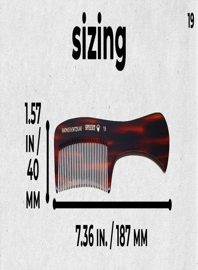 Speert #19 Handmade Wide Tooth Rake Comb Tortoise Havana Acetate Large Handle Thick Coarse Curly Hair Detangling Parting Grooming Teasing Hair Styling Hairdresser Barber Hairdressing Wet Dry Pocket - Image 3