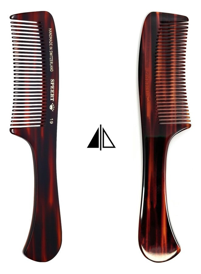 Speert #19 Handmade Wide Tooth Rake Comb Tortoise Havana Acetate Large Handle Thick Coarse Curly Hair Detangling Parting Grooming Teasing Hair Styling Hairdresser Barber Hairdressing Wet Dry Pocket - Image 5