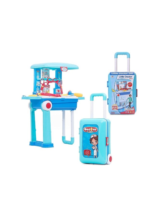 Dreamzon 2-in-1 Little Doctor Trolley Play Set for Kids – Portable Medical Role Play Kit with Accessories, Durable & Safe - Image 3