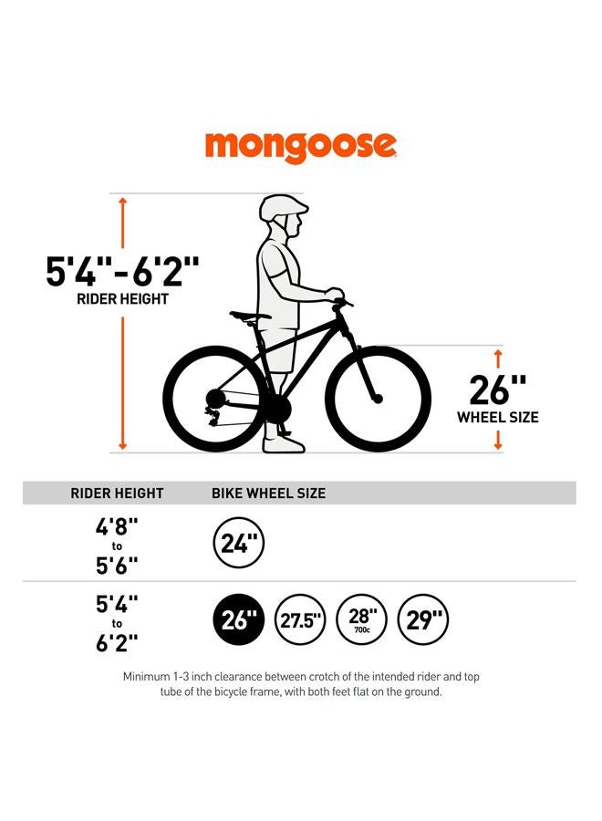 Mongoose Dolomite Mens Fat Tire Mountain Bike, 26-inch Wheels, 4-Inch Wide Knobby Tires, 7-Speed, Steel Frame, Front and Rear Brakes, Navy Blue - Image 5