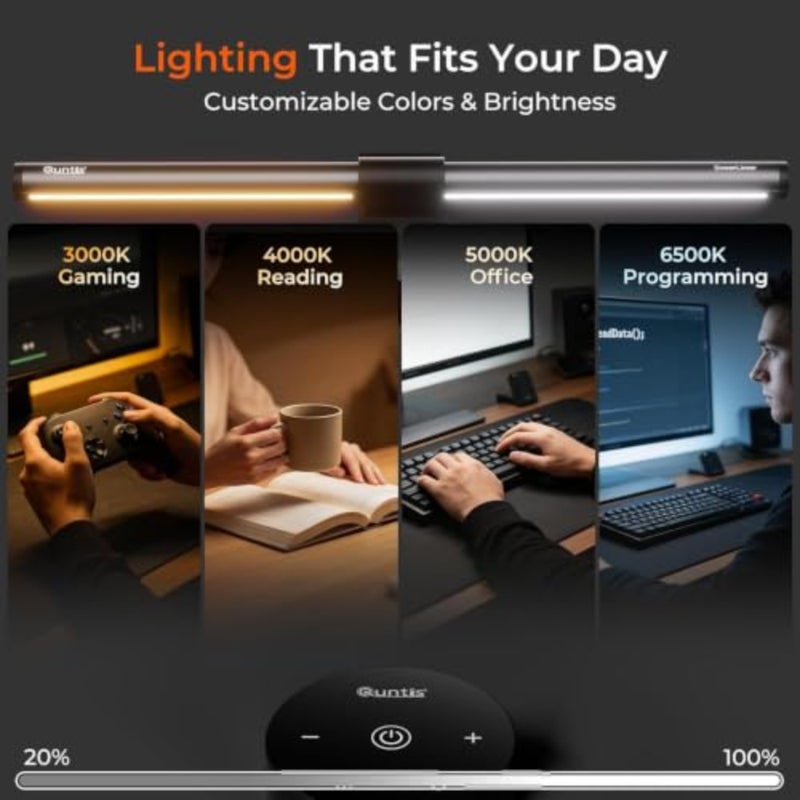 Monitor Light Bar with Remote Eye-Care No-Glare Computer Light Bar Adjustable Brightness Color Temperature Space-Saving Desk Lamp for Curved and Flat Monitors Home Office Reading Gaming Study - Image 3