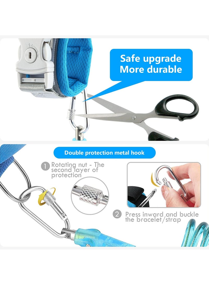 Mr. Penda 1.5m Toddler Leash, Kid Leash Anti Lost Wrist Link with Key Lock, Upgraded Baby Leash with Safety Wristband Rope for Babies Toddlers Child Kids (Blue) - Image 4