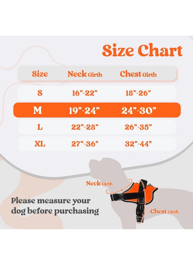 Rabbitgoo - rabbitgoo Dog Harness Medium Sized, Easy On Pet Vest with One Buckle, No Pull Adjustable Service Harness with D-Ring & Handle, Reflective for Safety Walking, Training, Orange, M - Image 1