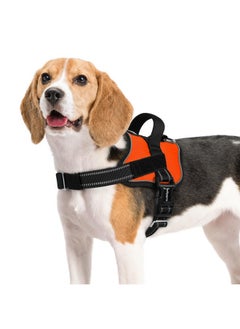 Rabbitgoo rabbitgoo Dog Harness Medium Sized, Easy On Pet Vest with One Buckle, No Pull Adjustable Service Harness with D-Ring & Handle, Reflective for Safety Walking, Training, Orange, M  - Image 1