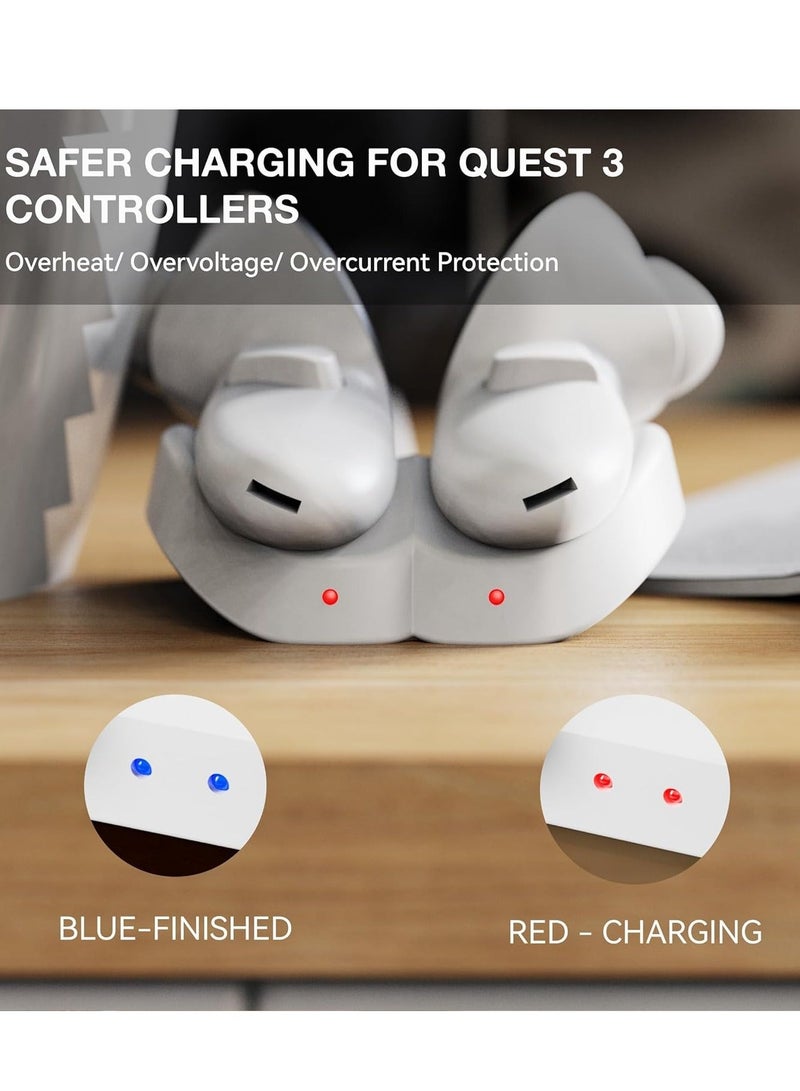 Controller Charging Dock for Meta Quest 3 Accessories, VR Charging Station Stand for Oculus Quest 3 Controllers, Controllers Display Holder for Quest 3, with 2 Rechargeable Batteries - Image 4