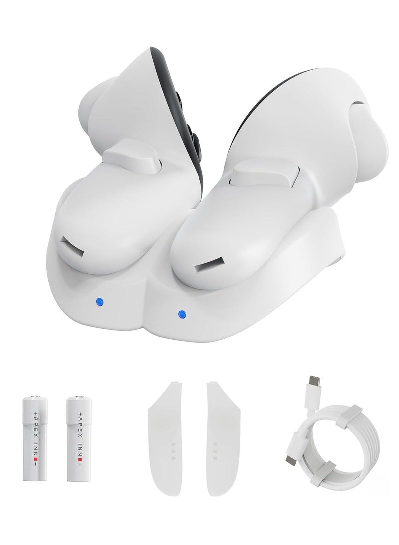 Controller Charging Dock for Meta Quest 3 Accessories, VR Charging Station Stand for Oculus Quest 3 Controllers, Controllers Display Holder for Quest 3, with 2 Rechargeable Batteries - Image 1
