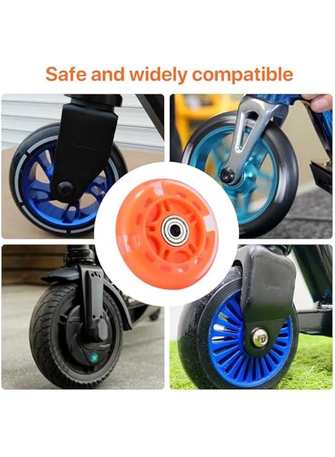 Scooter Replacement Wheels, 1pc LED Flash Wheel 80MM, Mini Maxi Micro Scooter Skate Wheels Flashing Roller Lights Back Rear ABEC-7 80MM for Kids  Teens Indoor Outdoor Skating (Orange) - Image 4
