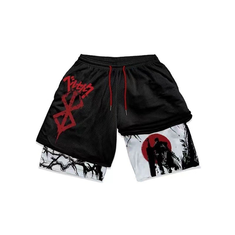Huo Ying Series Shorts 3D Digital Printing Dragon Ball Double Layer Beach Pants E-Commerce Supply - Image 1