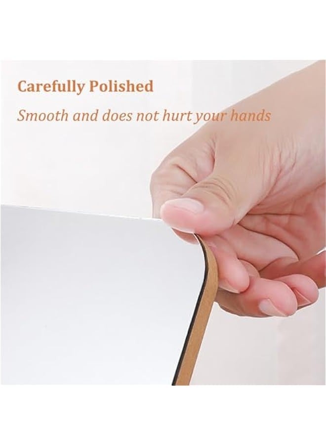 Beauenty Wooden Makeup Mirror for Desk, 360 Degree Rotation, Bathroom Mirror, Bedroom Mirror, Portable Mirror for Desk, Makeup Mirror, Mirror Frame Design, Room Mirror (Brown-Medium) - Image 4