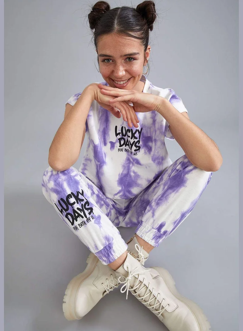 ديفاكتو Elastic Sleeveless Regular Fit Crew Neck Tie-Dye Sweatshirt