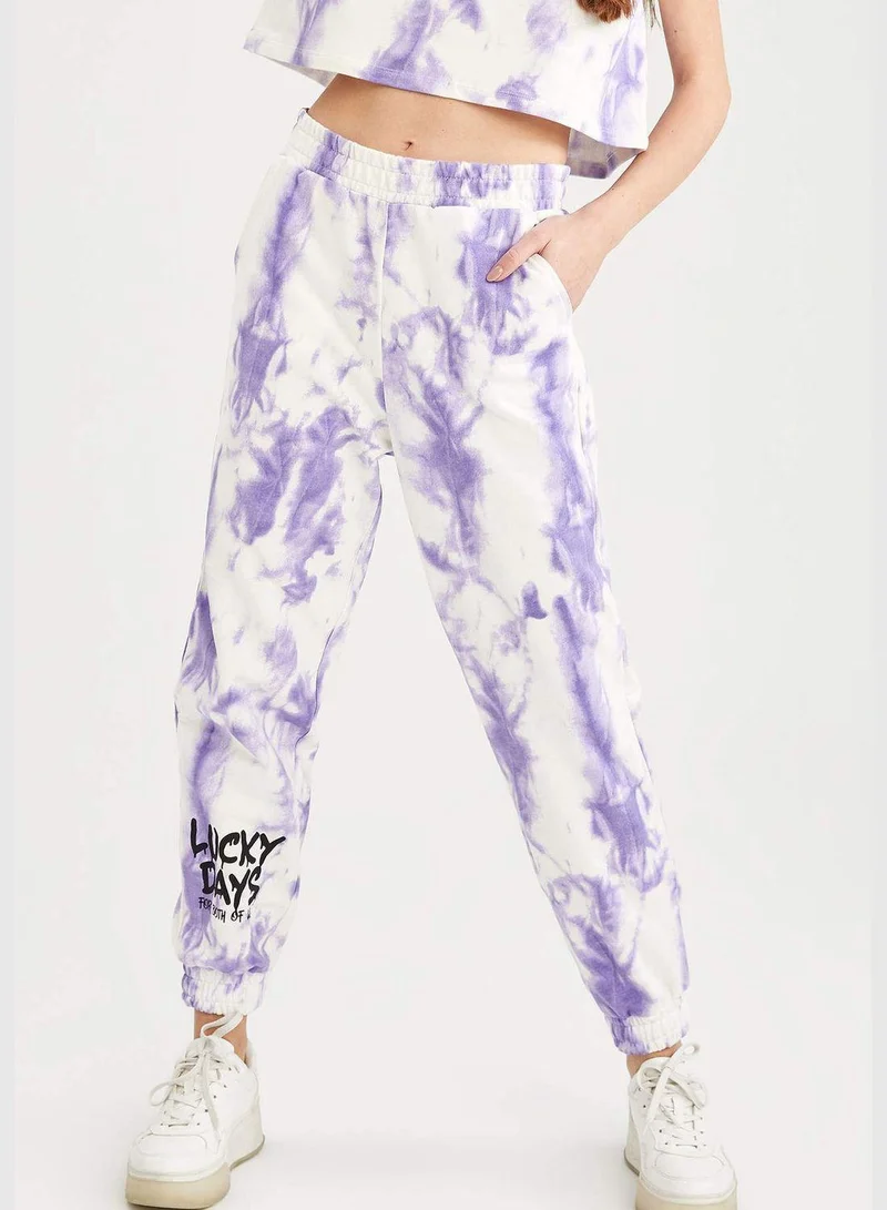 ديفاكتو Elastic Sleeveless Regular Fit Crew Neck Tie-Dye Sweatshirt