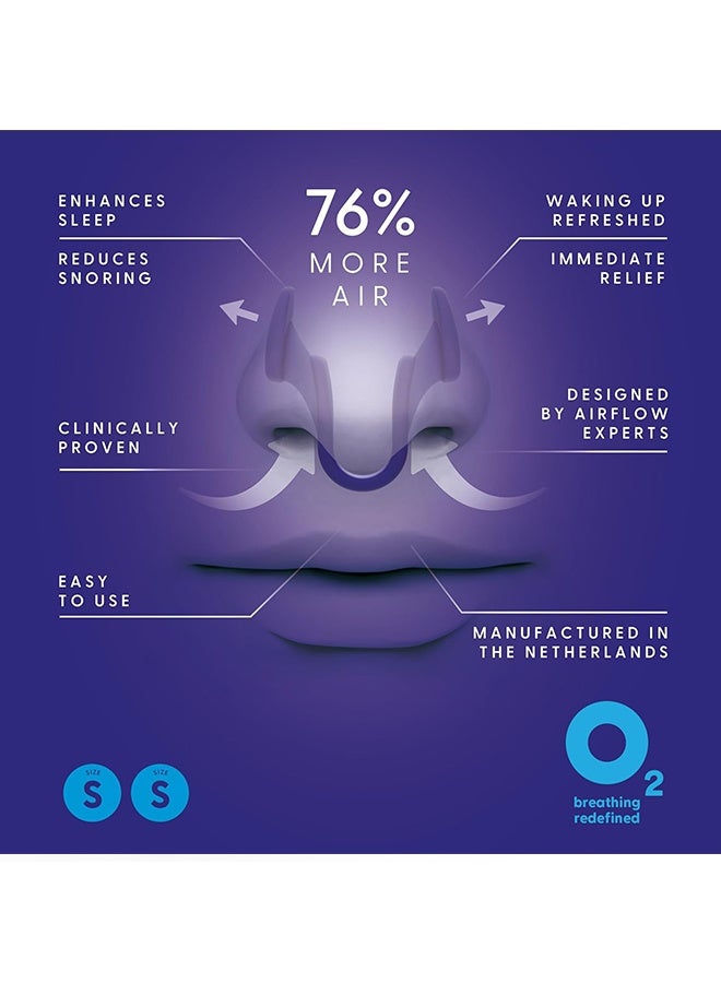 Unique Anti Snoring Nasal Dilator - 76% More Airflow - Anti Snore Device - Breathe Freely Through the Nose - Sinus Relief, Sleep aid and snoring Solution - 2X Small Blue - 6 Month Relief - Image 2