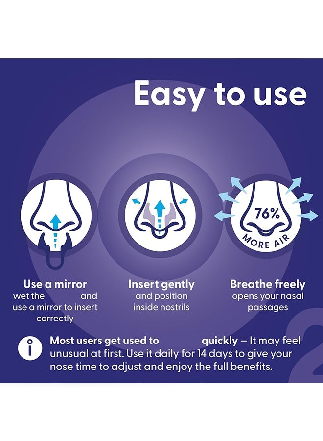 Unique Anti Snoring Nasal Dilator - 76% More Airflow - Anti Snore Device - Breathe Freely Through the Nose - Sinus Relief, Sleep aid and snoring Solution - 2X Small Blue - 6 Month Relief - Image 5