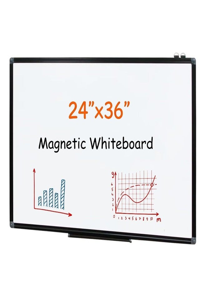 NEWPUTE Dry Erase White Board - 36 X 24 Inches Magnetic Hanging Whiteboard for Wall with Black Aluminum Frame for Home, Classroom,Office - Image 1