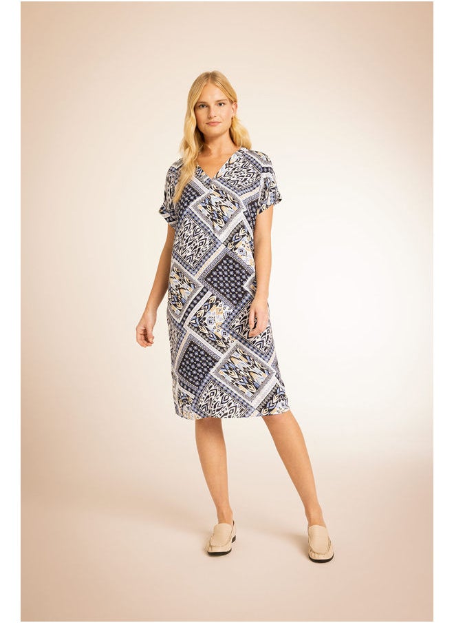 DeFacto - Woman V Neck Short Sleeve Woven Dress - Image 1