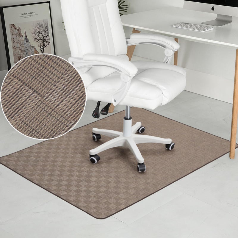 RccugmatS RccugmatS Chair Mat for Hardwood  Tile Floor 47 x 52 Heavy Duty Office Chair Mat for Rolling Chairs Anti Slip NonCurve Floor Protector for Home Office Brown Square 