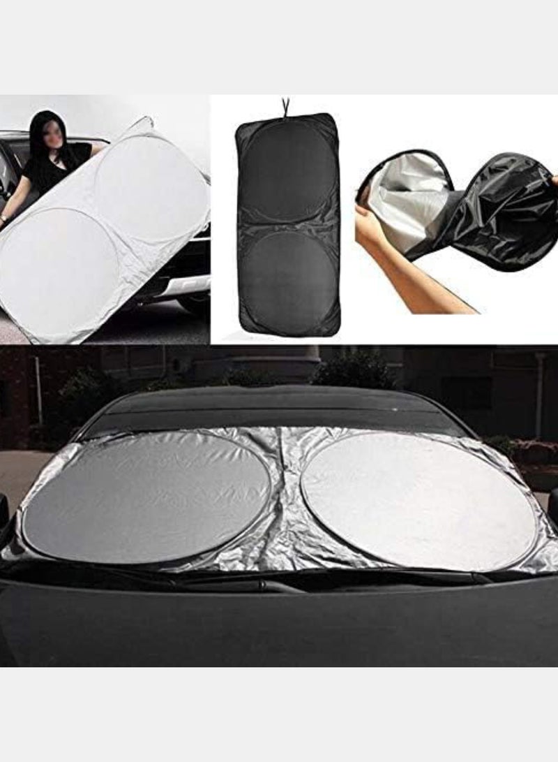 Car Windshield Sun Shade, Foldable Reflector Sunshade Offers Ultimate Protection for Car Interior, Cool Reflective Sun Blocker, UV Rays and Heat Sun Visor Protector, Medium (85 x 160 cm) - Image 3
