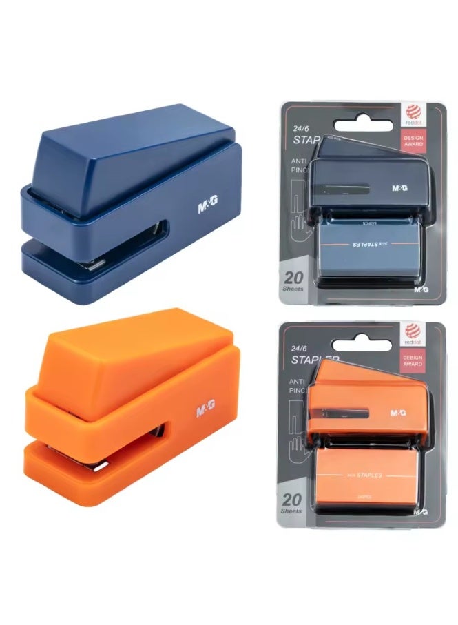 ام اند جي M&G Chenguang Stapler Anti-pinch Stapler 24/6 20 Sheet Capacity Durable Non-slip With Staples - 1pcs - No:ABS916HU - Image 1