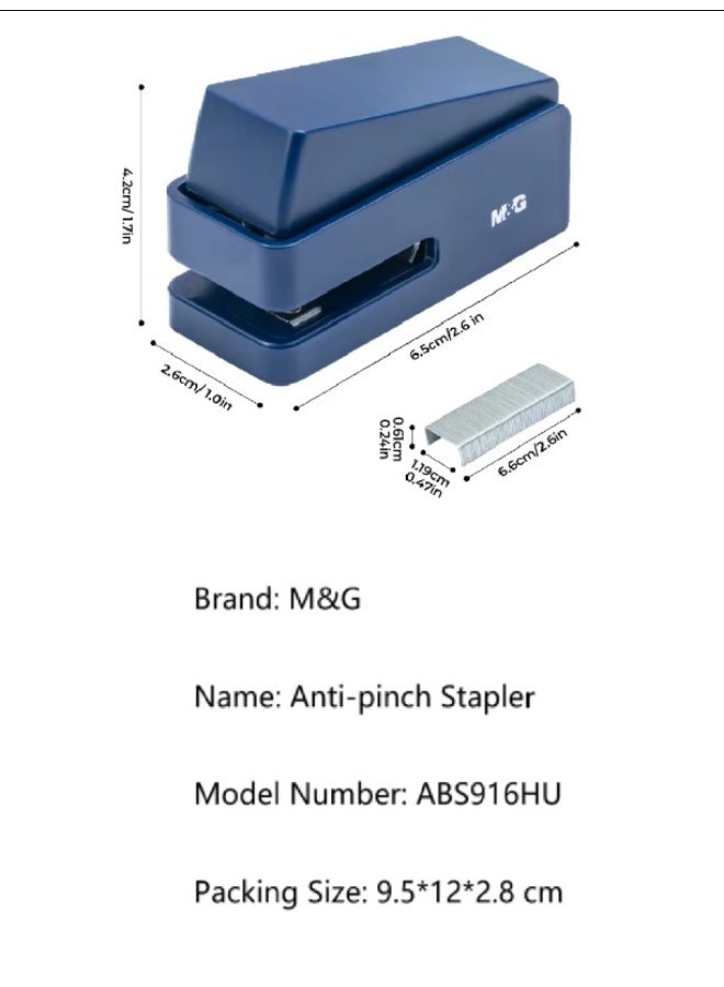 ام اند جي M&G Chenguang Stapler Anti-pinch Stapler 24/6 20 Sheet Capacity Durable Non-slip With Staples - 1pcs - No:ABS916HU - Image 2