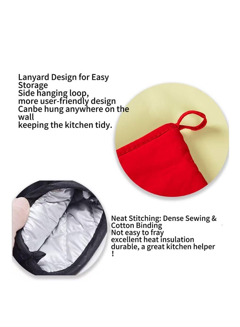 أوغر قفازات الفرن ووسادات الأواني، قفازات مقاومة للحرارة حتى 500 درجة فهرنهايت، قفازات فرن من القطن والسيليكون، قفازات مطبخ مقاومة للحرارة للشواء والشواء على الفحم والخبز والطهي - قفازات مطبخ - Image 2