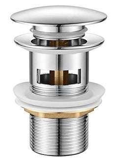 TLAXCA M20502 Pop Up Sink Plug Replacement, Basin Waste, Slotted Click Clack Waste with Overflow, Bathroom Sink Plug, 1/4" BSP, Chrome (with overflow)  - Image 1