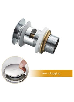 TLAXCA M20502 Pop Up Sink Plug Replacement, Basin Waste, Slotted Click Clack Waste with Overflow, Bathroom Sink Plug, 1/4" BSP, Chrome (with overflow)  - Image 4