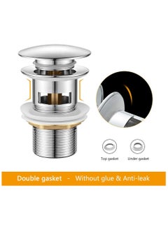 TLAXCA M20502 Pop Up Sink Plug Replacement, Basin Waste, Slotted Click Clack Waste with Overflow, Bathroom Sink Plug, 1/4" BSP, Chrome (with overflow)  - Image 5