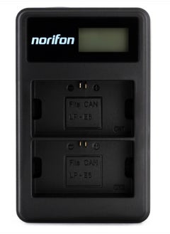 Norifon LP-E6 Dual Channel LCD USB Charger for Canon EOS 5D Mark II, EOS 5D Mark III, EOS 5D Mark2, EOS 5DS, EOS 5DS R, EOS 60D, EOS 60Da, EOS 6D, EOS 70D, EOS 7D, EOS 7D Mark II Camera and More  - Image 1