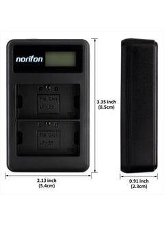 Norifon LP-E6 Dual Channel LCD USB Charger for Canon EOS 5D Mark II, EOS 5D Mark III, EOS 5D Mark2, EOS 5DS, EOS 5DS R, EOS 60D, EOS 60Da, EOS 6D, EOS 70D, EOS 7D, EOS 7D Mark II Camera and More  - Image 3