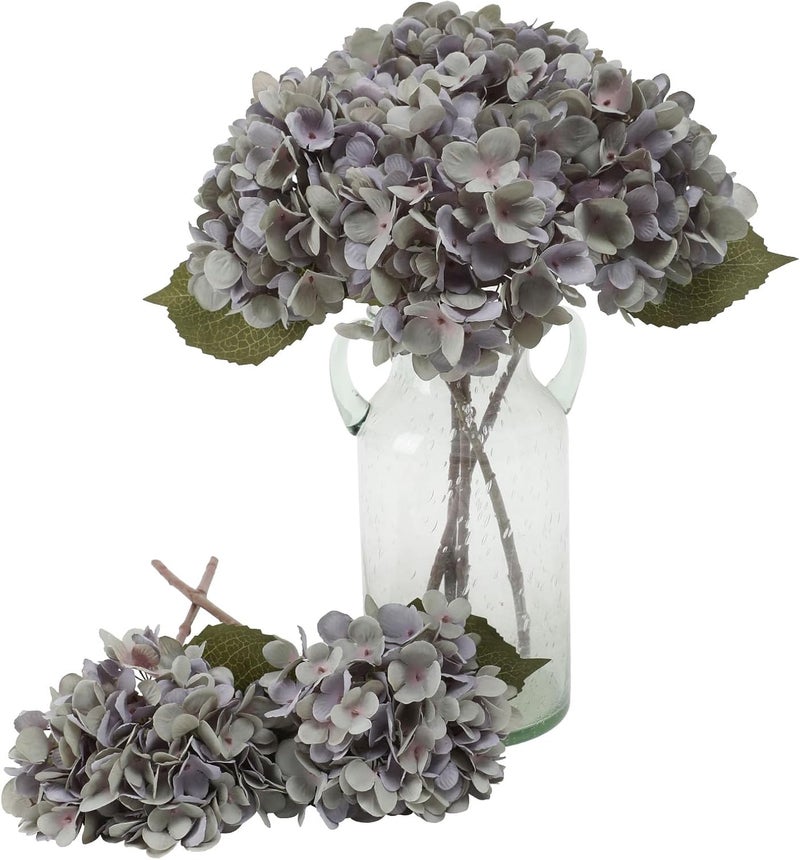 Kisflower باقة أزهار هورتنسيا حريرية صناعية من كيس فلاور - 6 قطع - هورتنسيا بيضاء واقعية لديكور حفلات الزفاف والحفلات والمكاتب والمنزل - Image 2