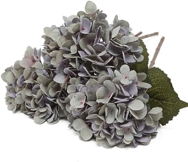 Kisflower باقة أزهار هورتنسيا حريرية صناعية من كيس فلاور - 6 قطع - هورتنسيا بيضاء واقعية لديكور حفلات الزفاف والحفلات والمكاتب والمنزل - Image 4