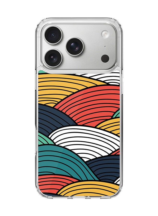 Stylizedd Classic Clear MagSafe Case for iPhone 17 Pro , Hybrid Soft Case Flexible Edges Anti Drop TPU PC Gel Thin Transparent Cover [ Designed for iPhone 17 Pro ] - Woven Colors Full Print