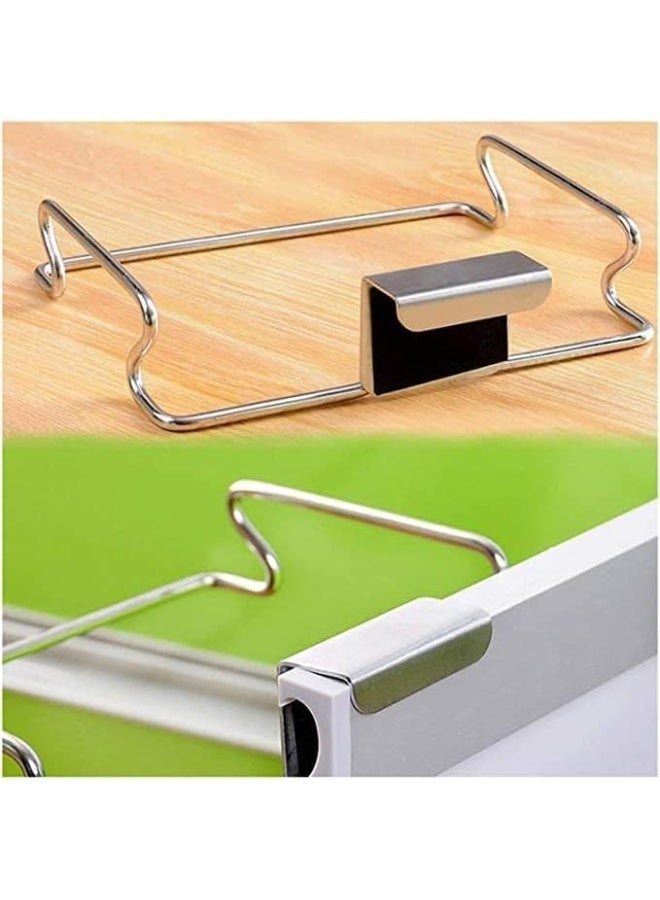 Garbage Bag Holder, Hanging Garbage Bag Storage Organizer, Easy to Clean and Maintain, Recycling Reusable Stainless Steel Shopping Grocery Shelves for Kitchen, Pantry, Garage, Bathroom - Image 4