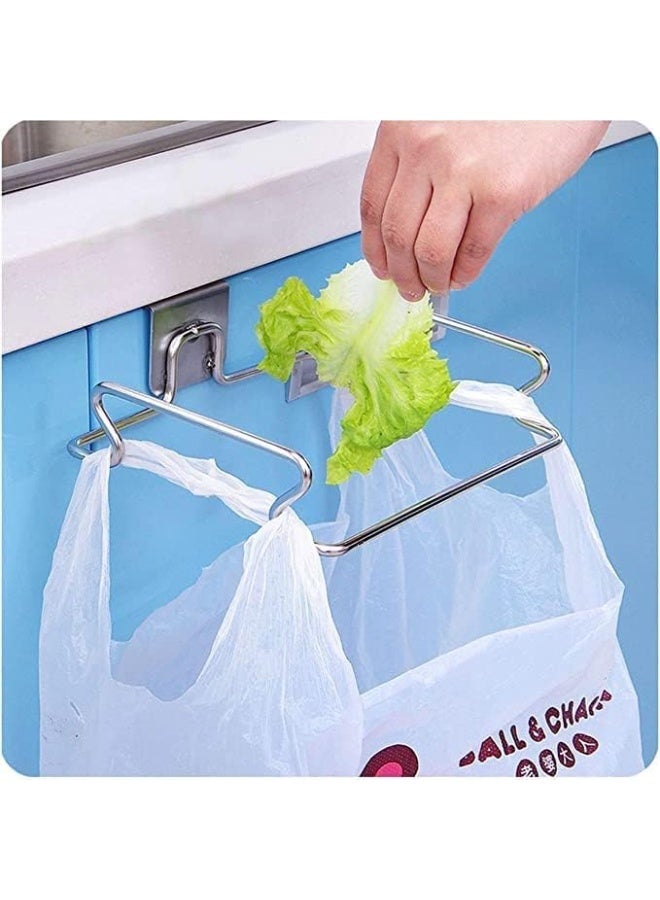 Garbage Bag Holder, Hanging Garbage Bag Storage Organizer, Easy to Clean and Maintain, Recycling Reusable Stainless Steel Shopping Grocery Shelves for Kitchen, Pantry, Garage, Bathroom - Image 5