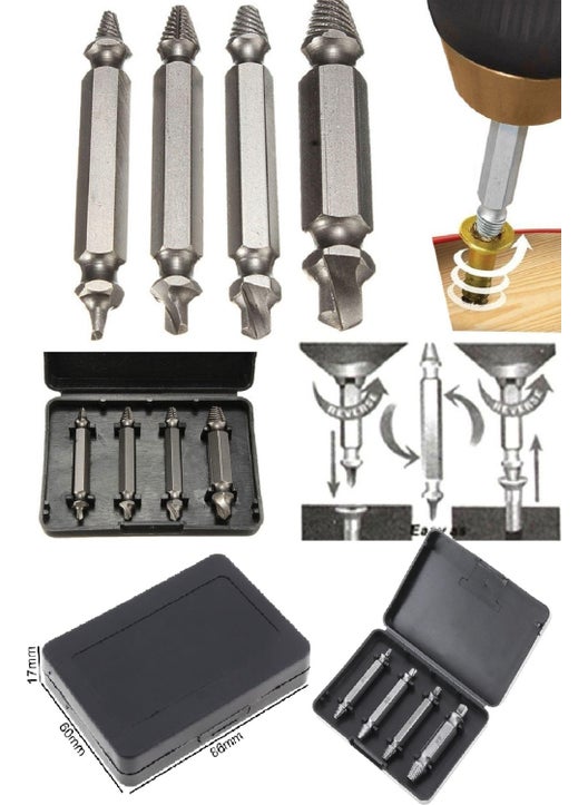 If it runs out, 4 Pieces Damaged Screw Extractor Drill Bit Set Broken Screw Bolt Extractor Extractor