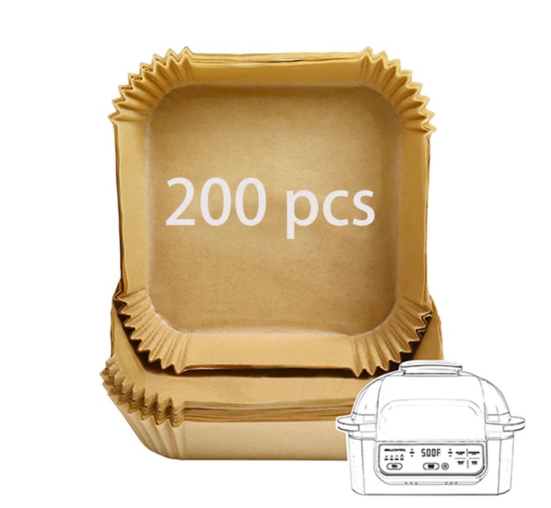SIUDANGKA SIUDANGKA Disposable Air Fryer Liner 200Pcs Parchment Paper for NinjaCOSORIGourmiaPowerXLInstantPotFabulettaPhilips Air Fryer 