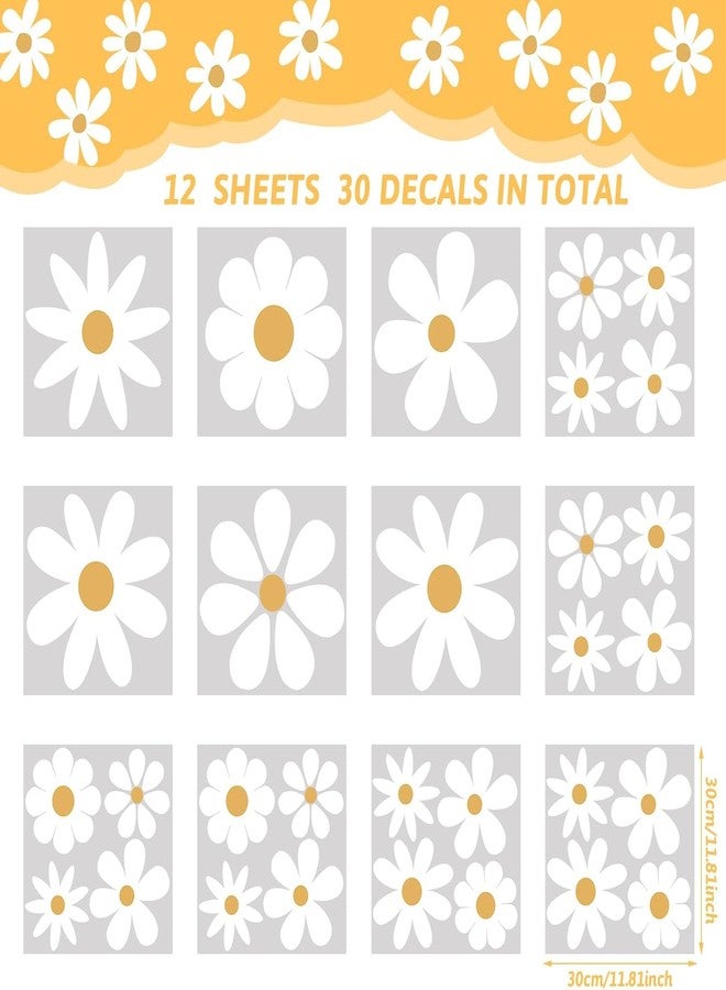 EXO DECOR White Daisy Wall Decals Peel and Stick Vinyl Floral Stickers for Kids Nursery, Bedroom, Living, or Classroom Decoration, Removable Daisy Wall Art for Home Décor (Pack of Multi Petal Style) - Image 2