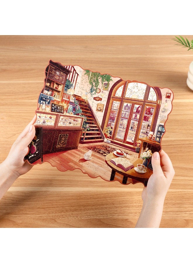 ROBOTIME Rowood Cozy Winter Café Wooden Jigsaw Puzzle TA006 - Image 3