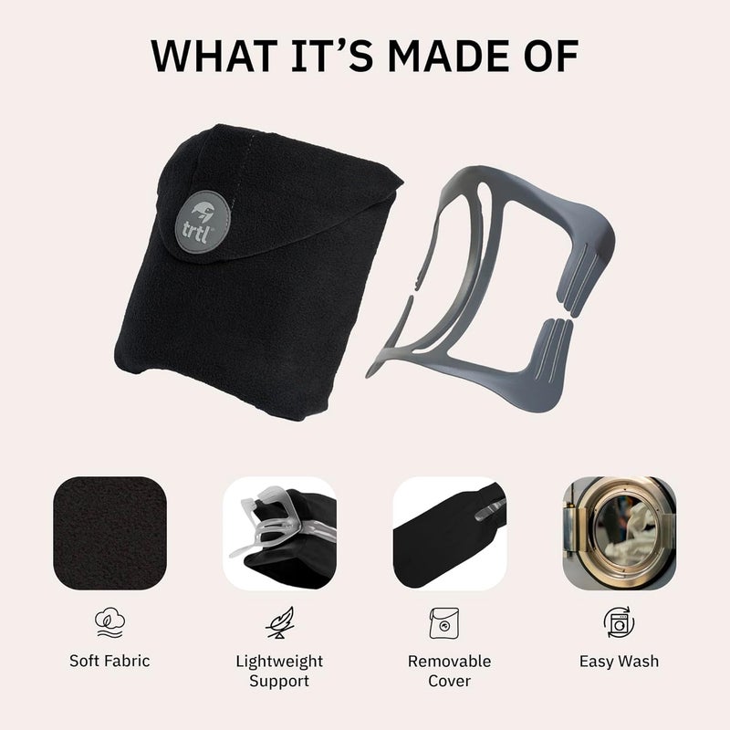 trtl Pillow - Scientifically Proven, Super Soft Neck Support Travel Pillow for Sleeping - Lightweight and Machine Washable - Ergonomic Design for Traveling on Airplanes, Cars, and Trains - Grey - Image 4