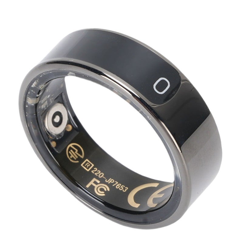 Fitness Tracker Ring: Black Size 8 (18.1mm ID, 56.9mm Circumference) 50m Waterproof Multi Functional Display Smart Ring - Multiple Sports Modes Gesture Control Ring for Active Lifestyle, Sports, Every - Image 2