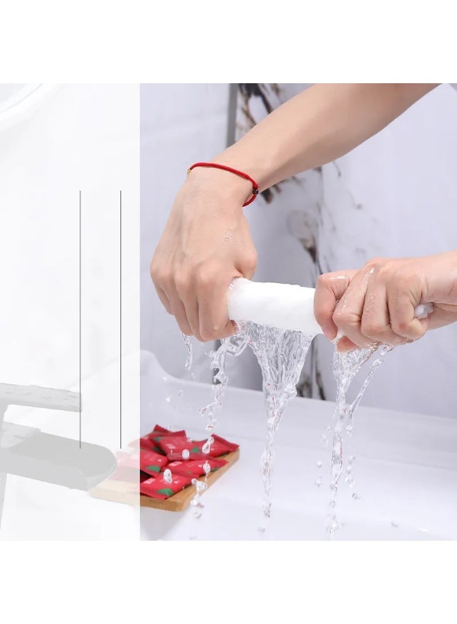 Small compressed cotton wipes/pads that turn into a soft towel when in contact with water, made from 100% natural plant fibers, ideal for cleaning the face and hands while traveling or out and about with hygienic single use. - Image 2