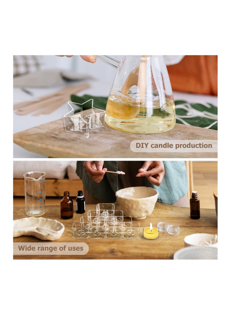 Tealight Candle Cups, 40pcs Plastic Clear Tealight Cups Holders, Candle Wax Tins Jars Cases with 100pcs 40 Mm Candle Wicks Plastic Empty Tealight Tin Container for Candle Diy Tool Home Decorations - Image 5