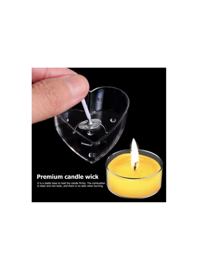 Tealight Candle Cups, 40pcs Plastic Clear Tealight Cups Holders, Candle Wax Tins Jars Cases with 100pcs 40 Mm Candle Wicks Plastic Empty Tealight Tin Container for Candle Diy Tool Home Decorations - Image 3