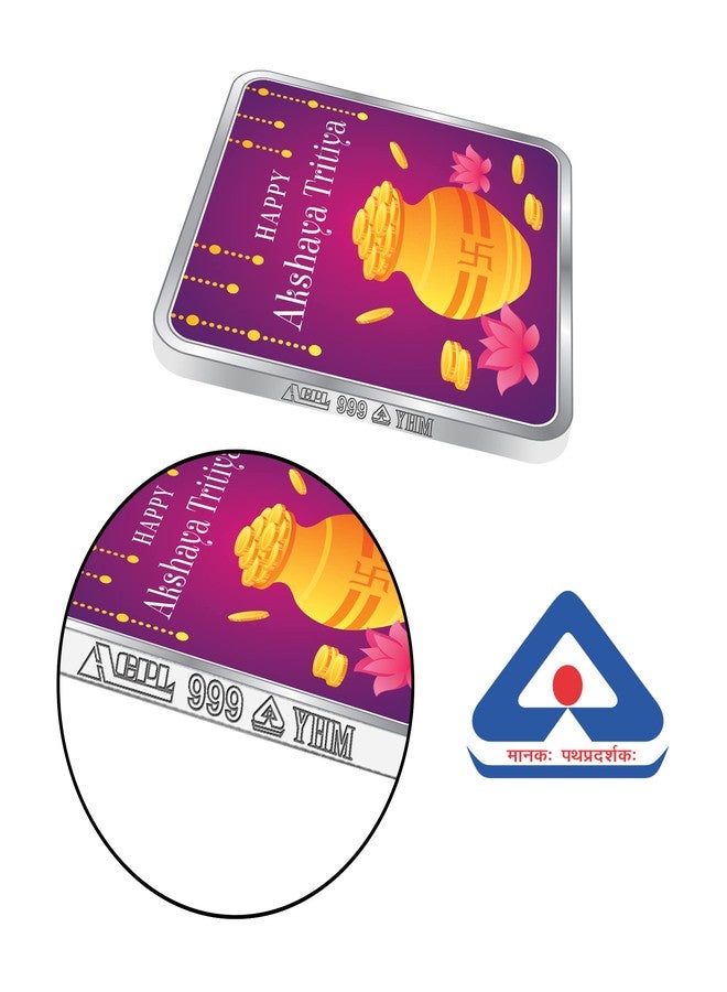 ACPL Precious Moments BIS Hallmarked Akshaya Tritiya Square Silver Coin 20 Gram 999 Pure. - Image 5
