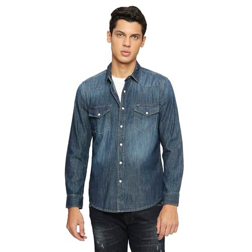 Pepe Jeans Men's Regular Fit Denim Shirts - Image 1